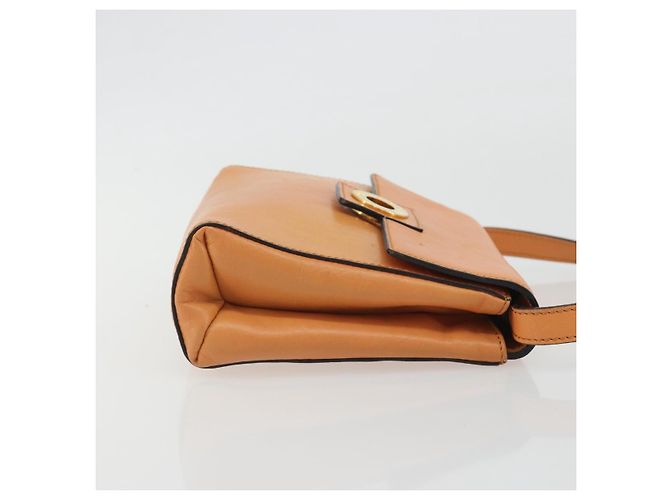 Céline Borsa a Spalla CELINE Circle in Pelle Arancione Oro Auth 190471A D'oro - vista 3