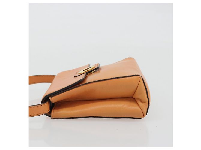 Céline Borsa a Spalla CELINE Circle in Pelle Arancione Oro Auth 190471A D'oro - vista 4