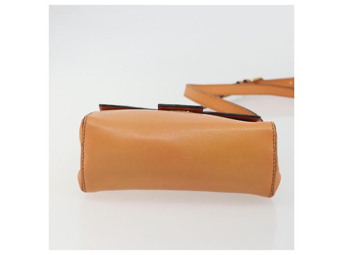 Céline Borsa a Spalla CELINE Circle in Pelle Arancione Oro Auth 190471A D'oro - vista 5