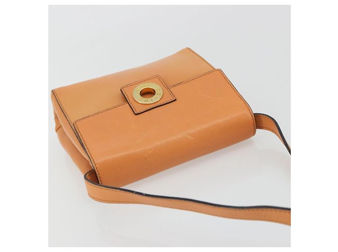 Céline Borsa a Spalla CELINE Circle in Pelle Arancione Oro Auth 190471A D'oro - vista 6