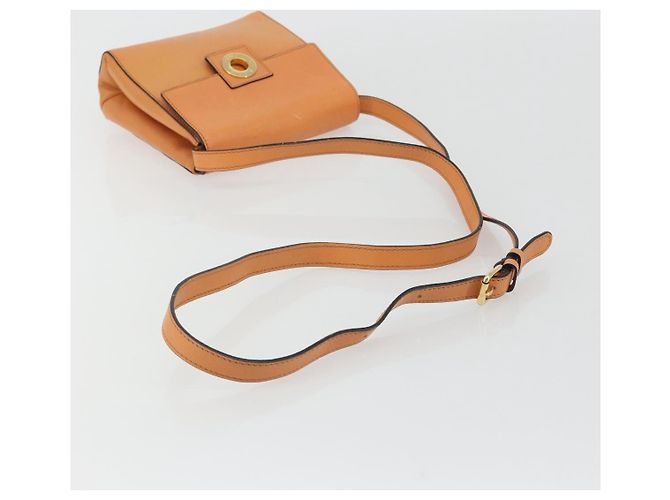 Céline Borsa a Spalla CELINE Circle in Pelle Arancione Oro Auth 190471A D'oro - vista 7