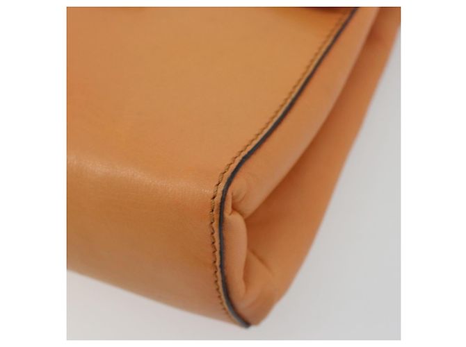Céline Borsa a Spalla CELINE Circle in Pelle Arancione Oro Auth 190471A D'oro - vista 9