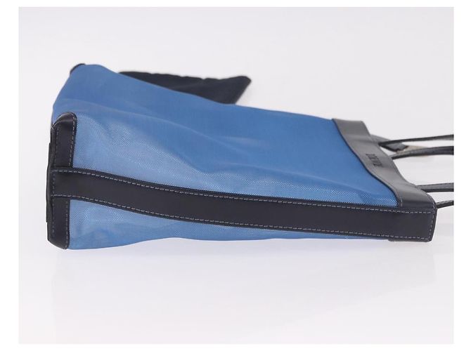 Borsa Tote LOEWE Nylon Mesh Blue Silver Auth bs35980 Argento - vista 3