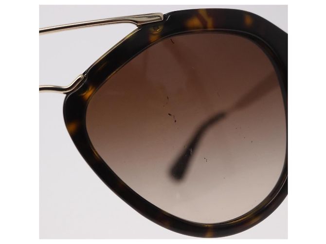 Gafas de sol PRADA estampado de carey plástico marrón Auth BA13840 Castaño - vista 5