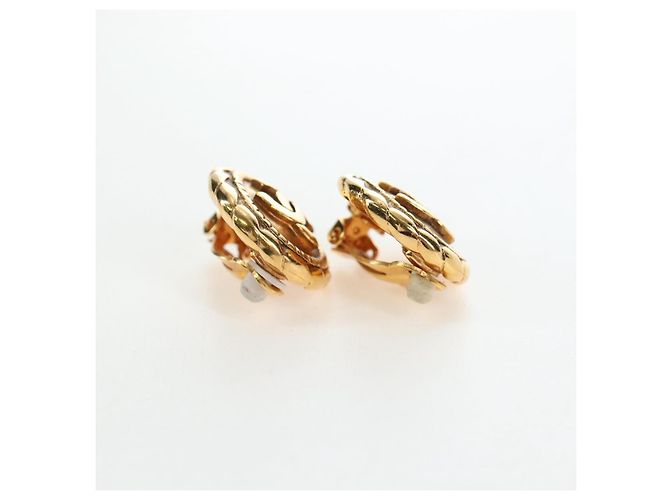 Brincos CHANEL COCO Mark em metal dourado CC Auth 190722M - vista 6