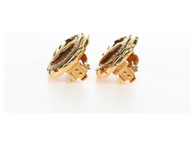 Brincos CHANEL COCO Mark em metal dourado CC Auth 190722M - vista 7