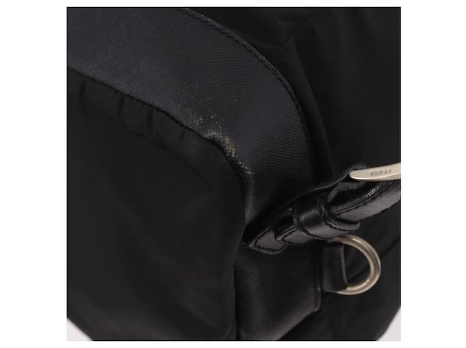 Zaino PRADA Nylon Nero Argento Auth 188443 - vista 10