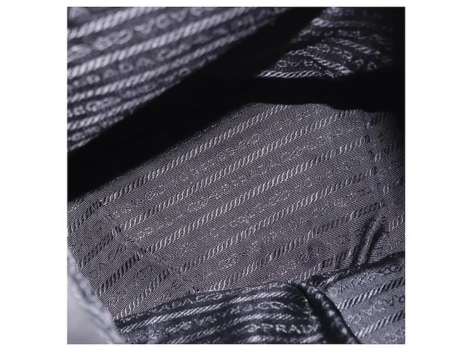 Zaino PRADA Nylon Nero Argento Auth 188443 - vista 11