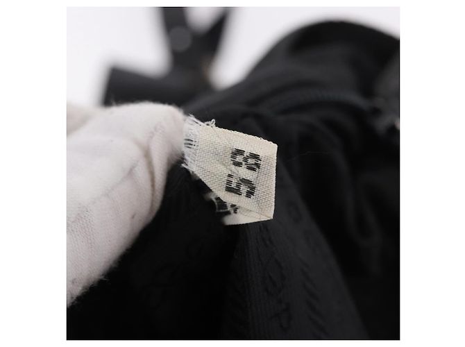 Zaino PRADA Nylon Nero Argento Auth 188443 - vista 12
