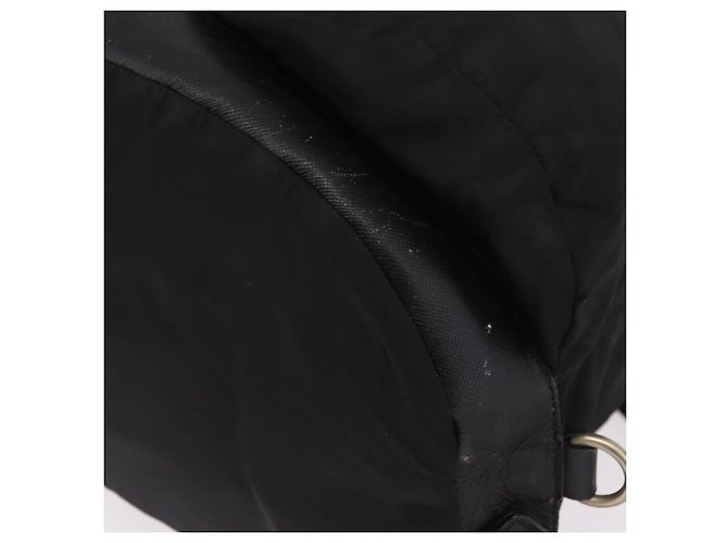 Zaino PRADA Nylon Nero Argento Auth 188443 - vista 17