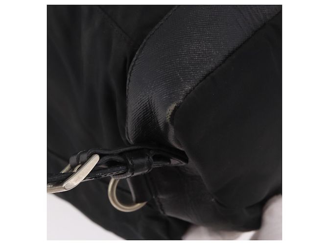Zaino PRADA Nylon Nero Argento Auth 188443 - vista 18