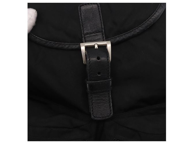 Zaino PRADA Nylon Nero Argento Auth 188443 - vista 19