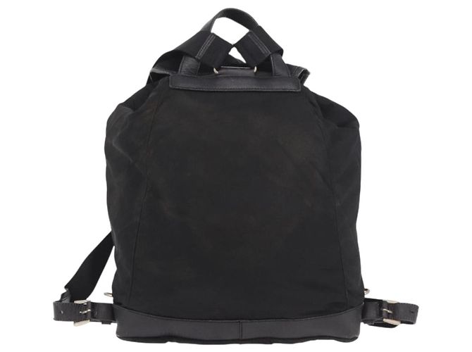 Zaino PRADA Nylon Nero Argento Auth 188443 - vista 2