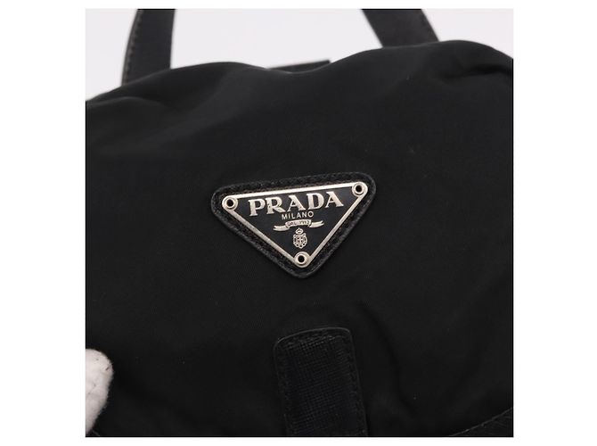 Zaino PRADA Nylon Nero Argento Auth 188443 - vista 20