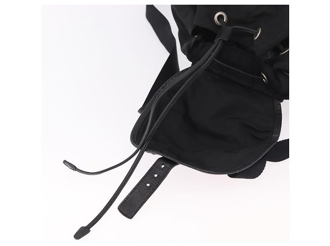 Zaino PRADA Nylon Nero Argento Auth 188443 - vista 21