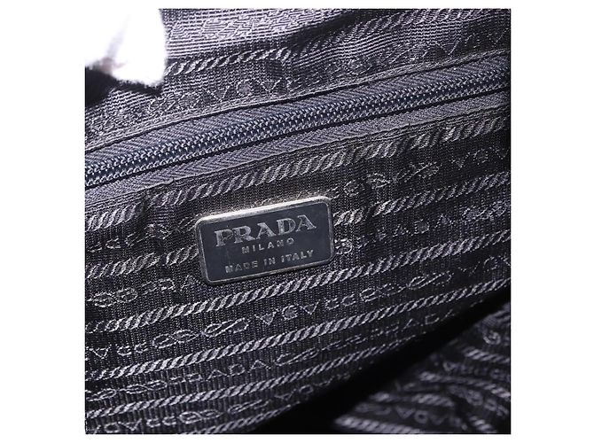 Zaino PRADA Nylon Nero Argento Auth 188443 - vista 22