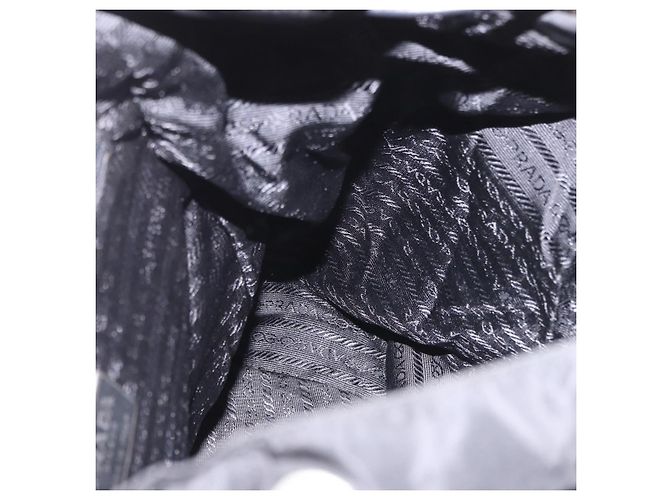 Zaino PRADA Nylon Nero Argento Auth 188443 - vista 23