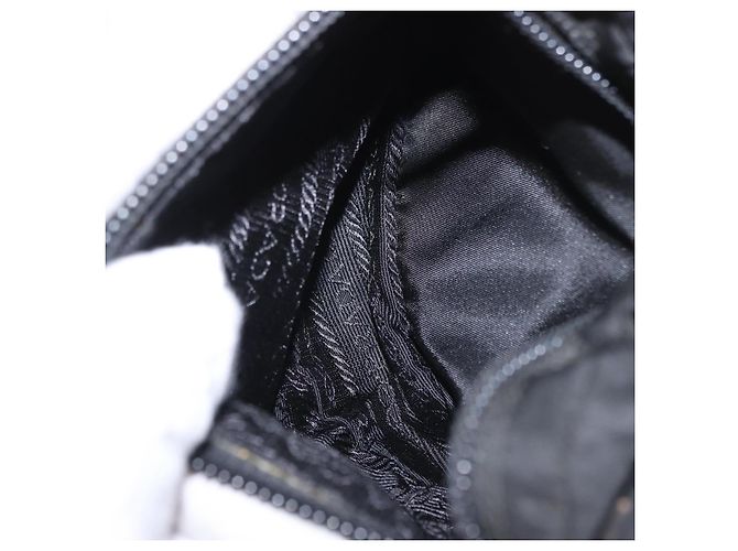 Zaino PRADA Nylon Nero Argento Auth 188443 - vista 26