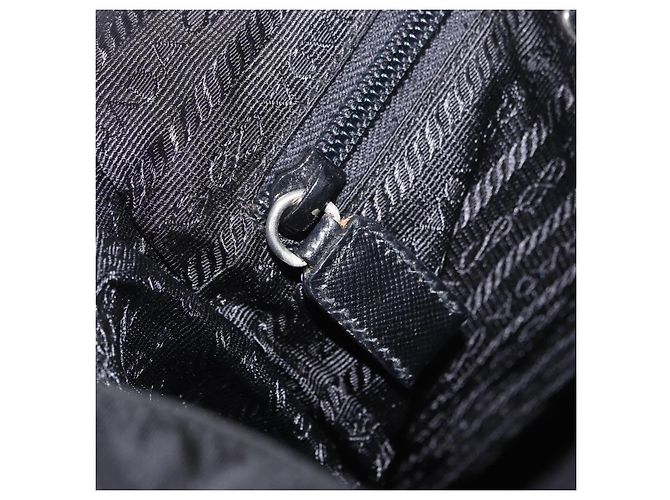 Zaino PRADA Nylon Nero Argento Auth 188443 - vista 27