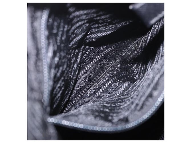 Zaino PRADA Nylon Nero Argento Auth 188443 - vista 28
