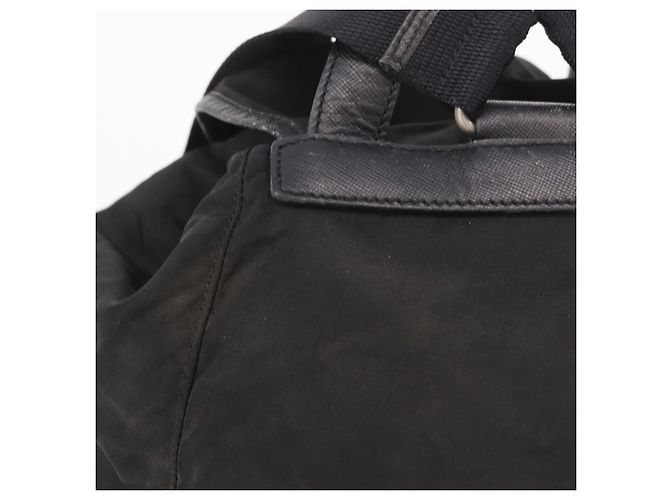 Zaino PRADA Nylon Nero Argento Auth 188443 - vista 3