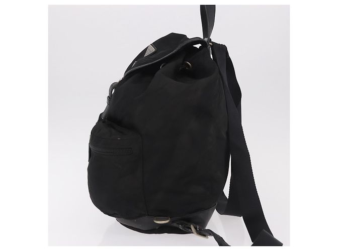 Zaino PRADA Nylon Nero Argento Auth 188443 - vista 4