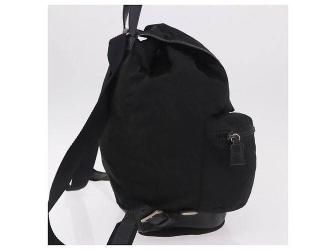 Zaino PRADA Nylon Nero Argento Auth 188443 - vista 5