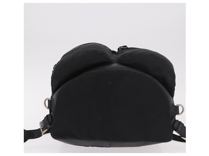 Zaino PRADA Nylon Nero Argento Auth 188443 - vista 6