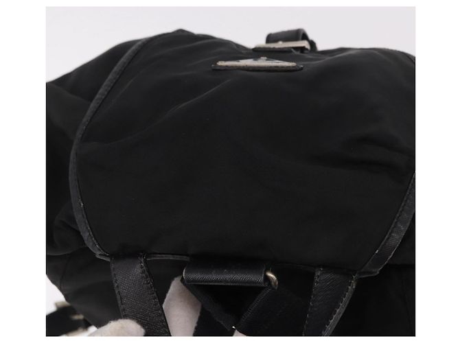 Zaino PRADA Nylon Nero Argento Auth 188443 - vista 7