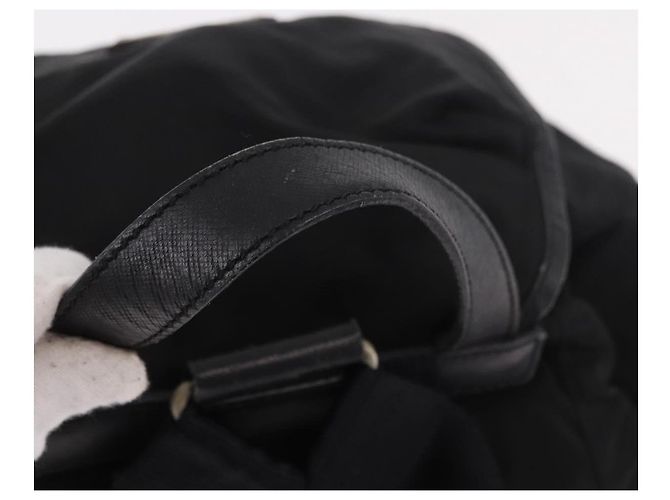 Zaino PRADA Nylon Nero Argento Auth 188443 - vista 8