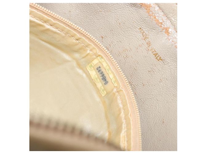CHANEL Matelasse Chain Shoulder Bag Lamb Skin Beige Gold CC Auth 191285 D'oro - vista 12