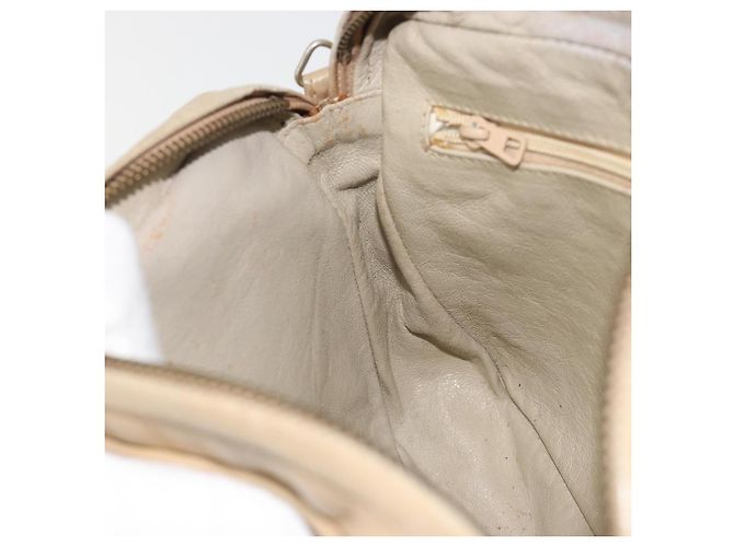CHANEL Matelasse Chain Shoulder Bag Lamb Skin Beige Gold CC Auth 191285 D'oro - vista 21