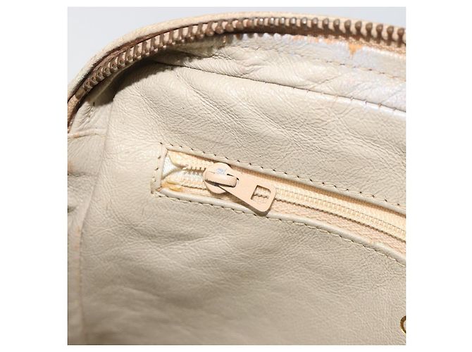 CHANEL Matelasse Chain Shoulder Bag Lamb Skin Beige Gold CC Auth 191285 D'oro - vista 22