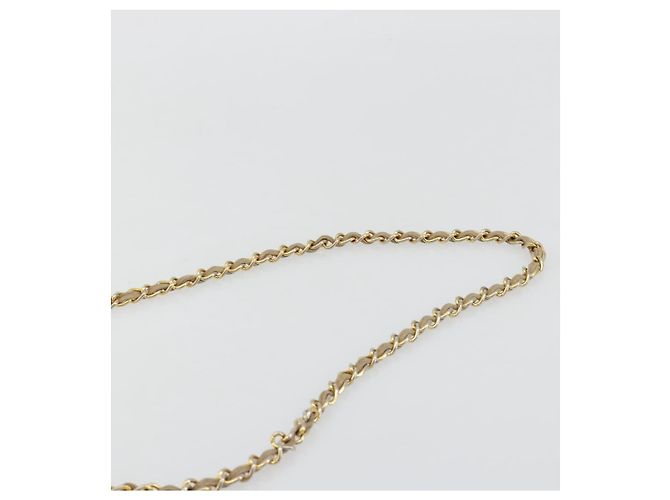 CHANEL Matelasse Chain Shoulder Bag Lamb Skin Beige Gold CC Auth 191285 D'oro - vista 8