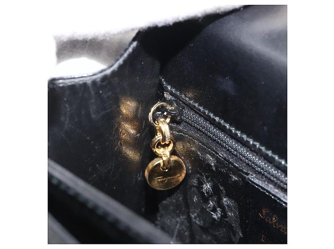 Bolso Salvatore Ferragamo Gancini de Cuero 2way Negro Oro Auth 190688 Dorado - vista 24