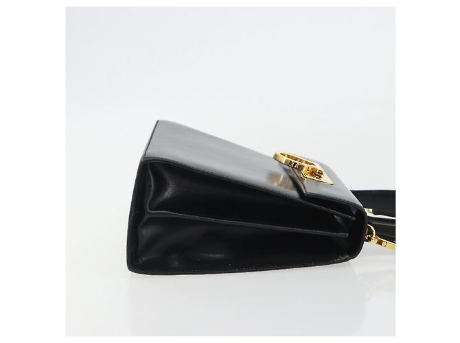 Bolso Salvatore Ferragamo Gancini de Cuero 2way Negro Oro Auth 190688 Dorado - vista 3