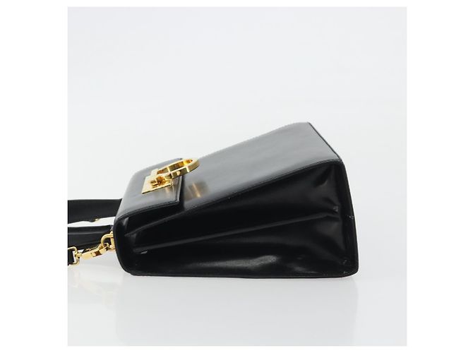 Bolso Salvatore Ferragamo Gancini de Cuero 2way Negro Oro Auth 190688 Dorado - vista 4