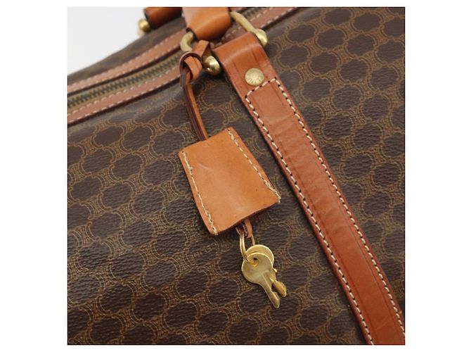 Céline CELINE Boston Tasche Macadam Canvas PVC Leder Braun Gold Auth ep14989A Golden - Ansicht 10