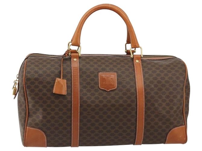Céline CELINE Boston Tasche Macadam Canvas PVC Leder Braun Gold Auth ep14989A Golden - Ansicht 13