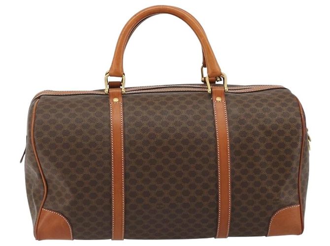 Céline CELINE Boston Tasche Macadam Canvas PVC Leder Braun Gold Auth ep14989A Golden - Ansicht 2