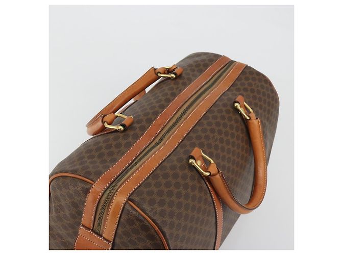Céline CELINE Boston Tasche Macadam Canvas PVC Leder Braun Gold Auth ep14989A Golden - Ansicht 6
