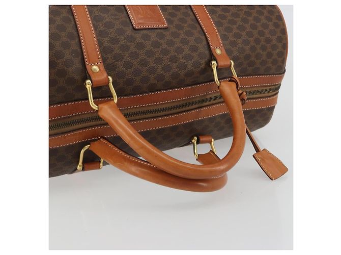 Céline CELINE Boston Tasche Macadam Canvas PVC Leder Braun Gold Auth ep14989A Golden - Ansicht 7