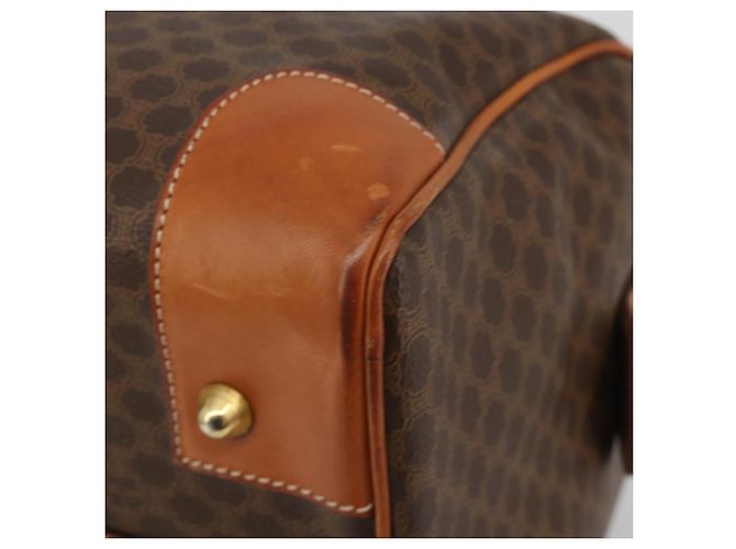 Céline CELINE Boston Tasche Macadam Canvas PVC Leder Braun Gold Auth ep14989A Golden - Ansicht 9