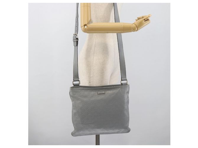 Borsa a tracolla GUCCI GG Canvas Guccissima in pelle Grigio Oro 201446 Auth mr2782A Marrone D'oro - vista 23
