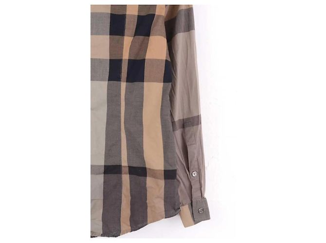 Camicia Burberry marrone in cotone XS - vista 4
