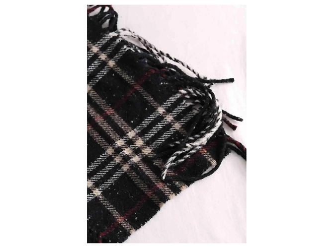Sciarpa Burberry in lana nera Nero - vista 4