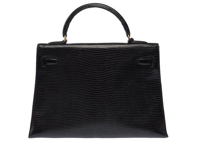 Hermès Borsa HERMES Kelly 32 in Pelle Esotica Nera - 103466 Nero - vista 4