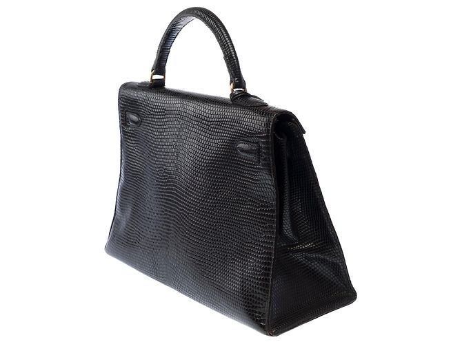 Hermès Borsa HERMES Kelly 32 in Pelle Esotica Nera - 103466 Nero - vista 6