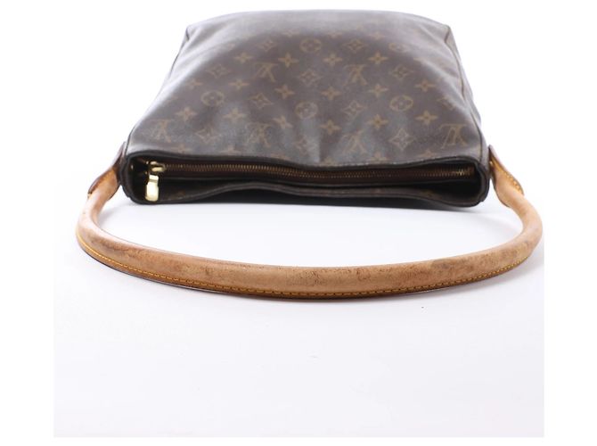 Borsa a tracolla Louis Vuitton Looping GM in tela Monogram marrone M51145 Beige - vista 10