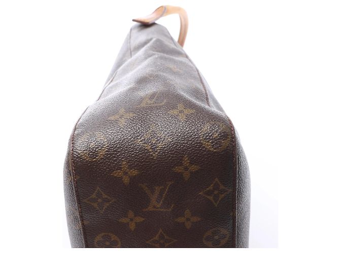 Borsa a tracolla Louis Vuitton Looping GM in tela Monogram marrone M51145 Beige - vista 12